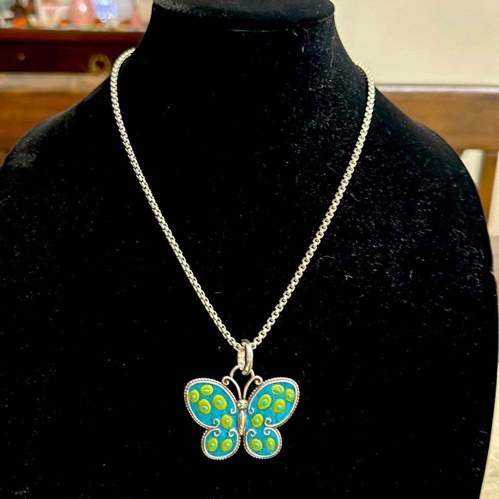 Brighton turquoise Blue w light Green. Reversible Necklace